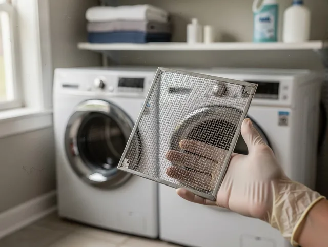 Poinciana Dryer Vent Cleaning specialist performing detailed lint trap cleaning service in Poinciana